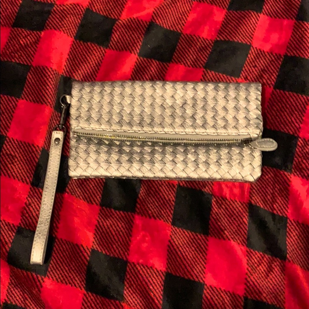 Cute grey stitched purse